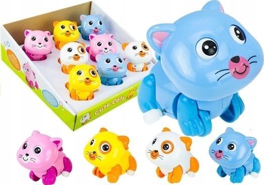 LeanToys Zwierzątka Nakręcane Kotki Chodzą Ruszają Ogonem LEAN Toys
