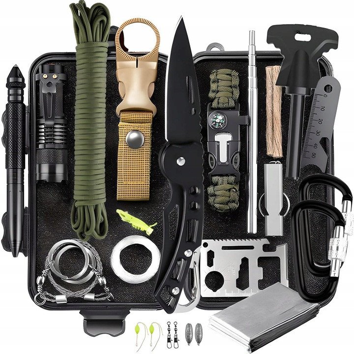 Wojskowy Survivalowy Zestaw Przeżycia Survival Niezbędnik Multitool 52el XL SRV-18