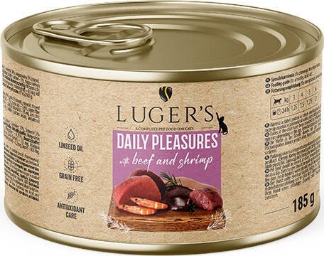 Karma mokra dla kota Luger's Daily Pleasures z wołowiną i krewetkami 185 g