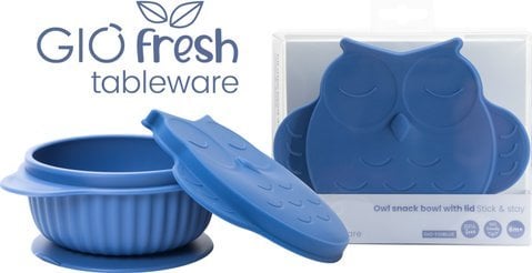 InnoGio INNOGIO SILIKONOWA MISECZKA GIOFRESH SÓWKA Z POKRYWKĄ NIEBIESKA