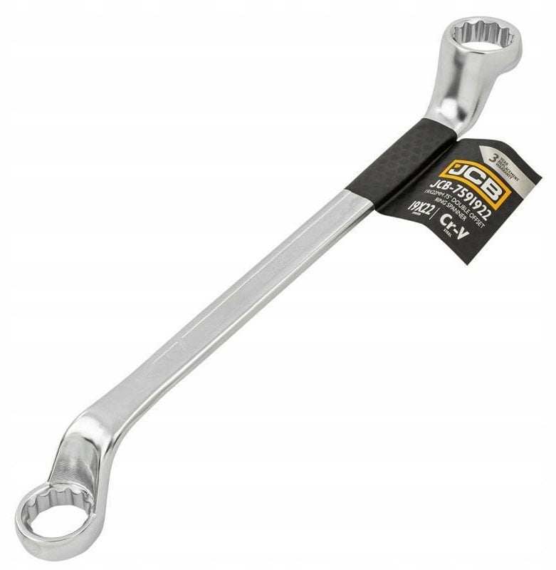 JCB Klucz oczkowy odgięty o 75 stopni 19x22mm