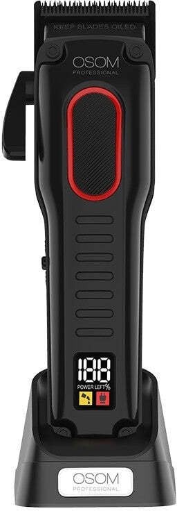Profesionali plaukų kirpimo mašinėlė OSOM Professional COMFORT Cordless Hair Clipper OSOMPK78BL, juodos spalvos