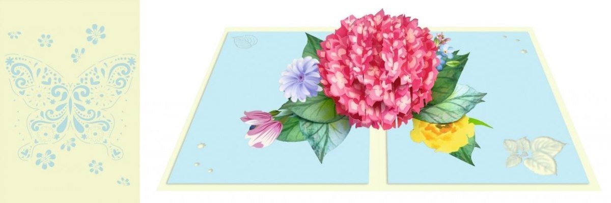 Karnet 12x18cm + koperta POP-UP Ogród