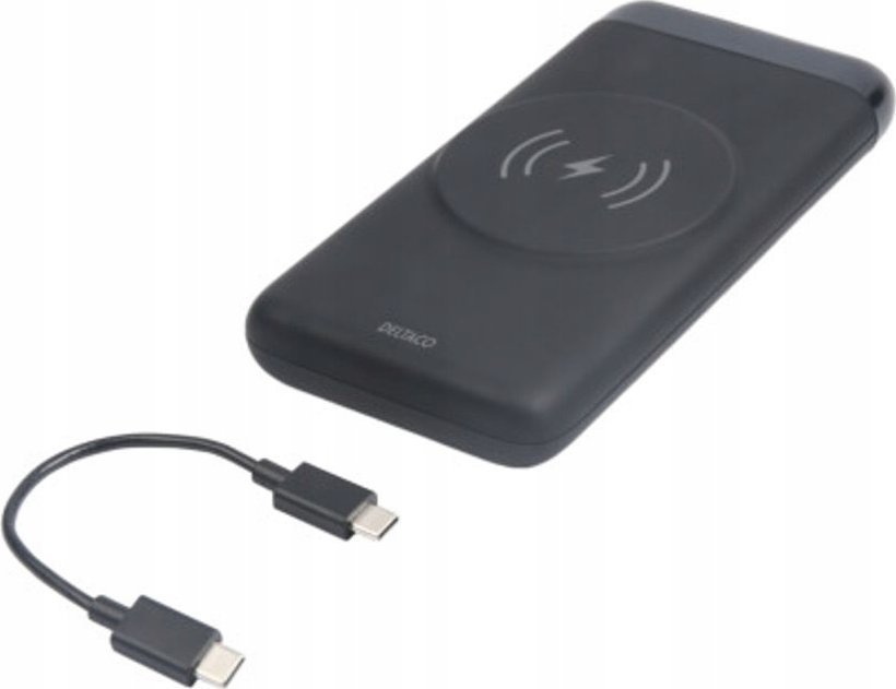 Powerbank Deltaco Išorinė baterija DELTACO, belaidis, 10 000 mAh, 1x USB-A, 1x USB-C PD, mag. / PB-Q1003