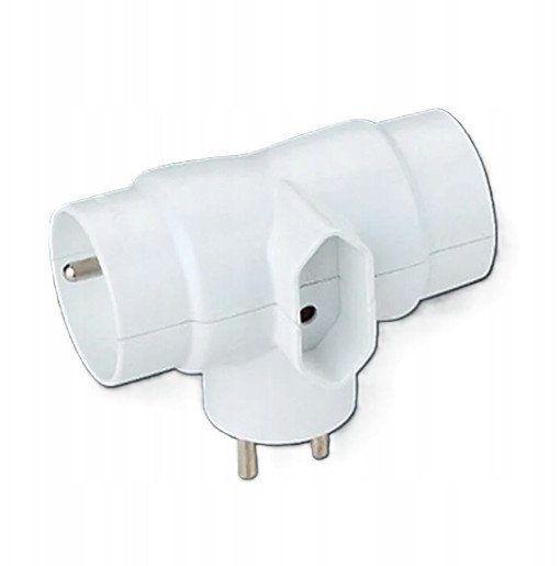 Rozgałęźnik 3 Gniazdowy z uziemieniem Euro biały