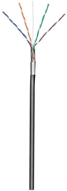 Techly Kabel Skrętka Kat 5e F/UTP Drut 305m Czarna Zewnętrzna CCA (29167)