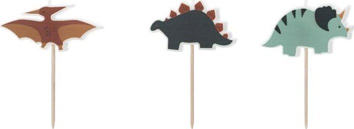 Świeczki urodzinowe Dinozaury mix 3cm 3szt