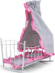 Milly Mally Łóżeczko-Kołyska dla lalek Lily z baldachimem Prestige Pink