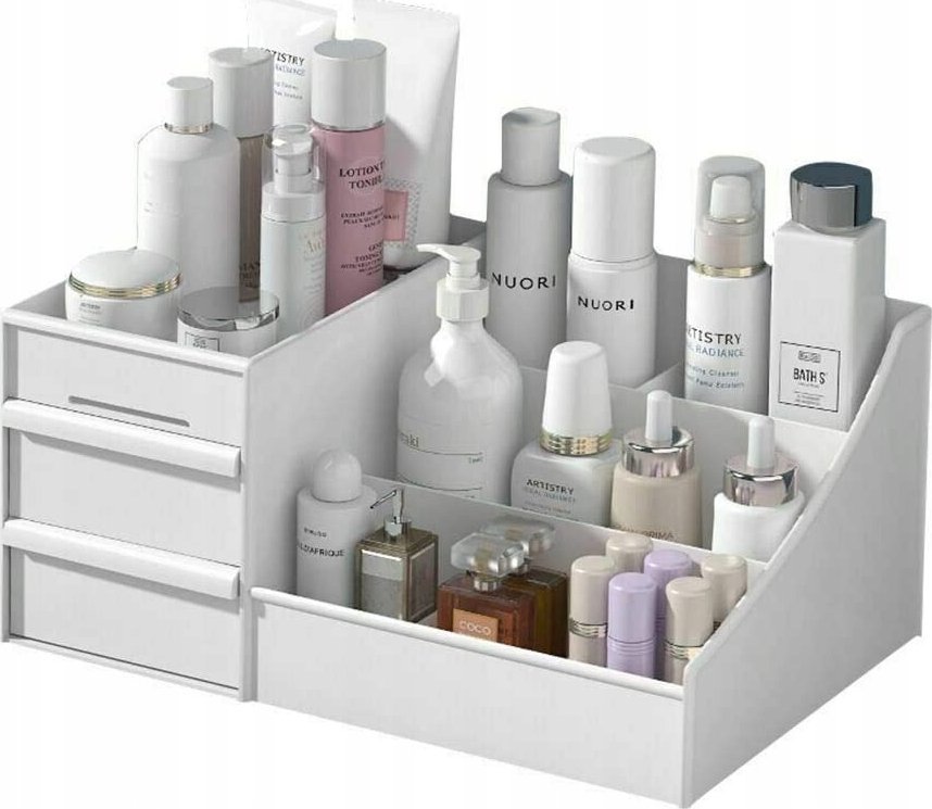 SZKATUŁKA PUDEŁKO ORGANIZER NA BIURKO KOSMETYKI DO ŁAZIENKI SZUFLADY XL F3