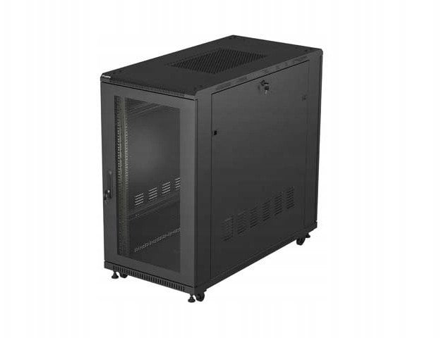SZAFA INSTALACYJNA RACK STOJĄCA 19" 22U 600X1200 CZARNA DRZWI PERFOROWANE LANBERG (FLAT PACK)