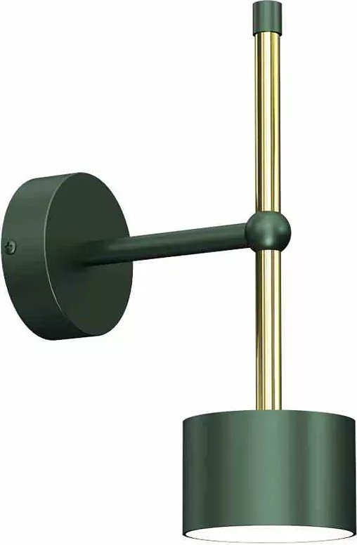 Kinkiet Lumes Okrągły kinkiet do sypialni zielony + złoty - N020-Circile