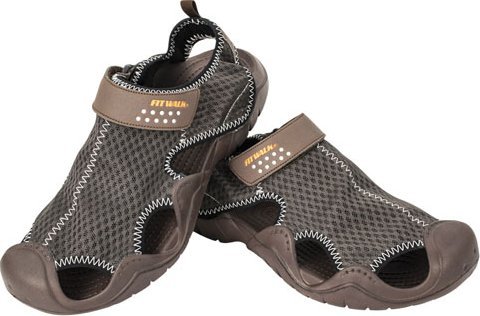 Sandały sportowe męskie z przewiewnej siateczki na rzepy brązowe 39