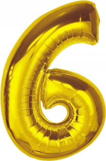 GoDan Balon foliowy Smart cyfra 6 złota 92cm