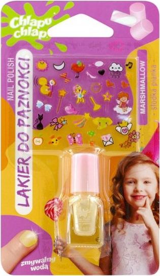 Chlapu Chlap lakier do paznokci z naklejkami dla dzieci żółty chlapu chlap