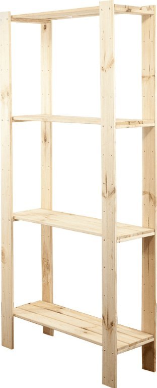 Wamar-Sosenka MAXI Regał Drewniany 166,4x80x30 cm 4 Półki ażurowe Surowy Drewno sosnowe Naturalny MAXI-4LA / Wamar-Sosenka