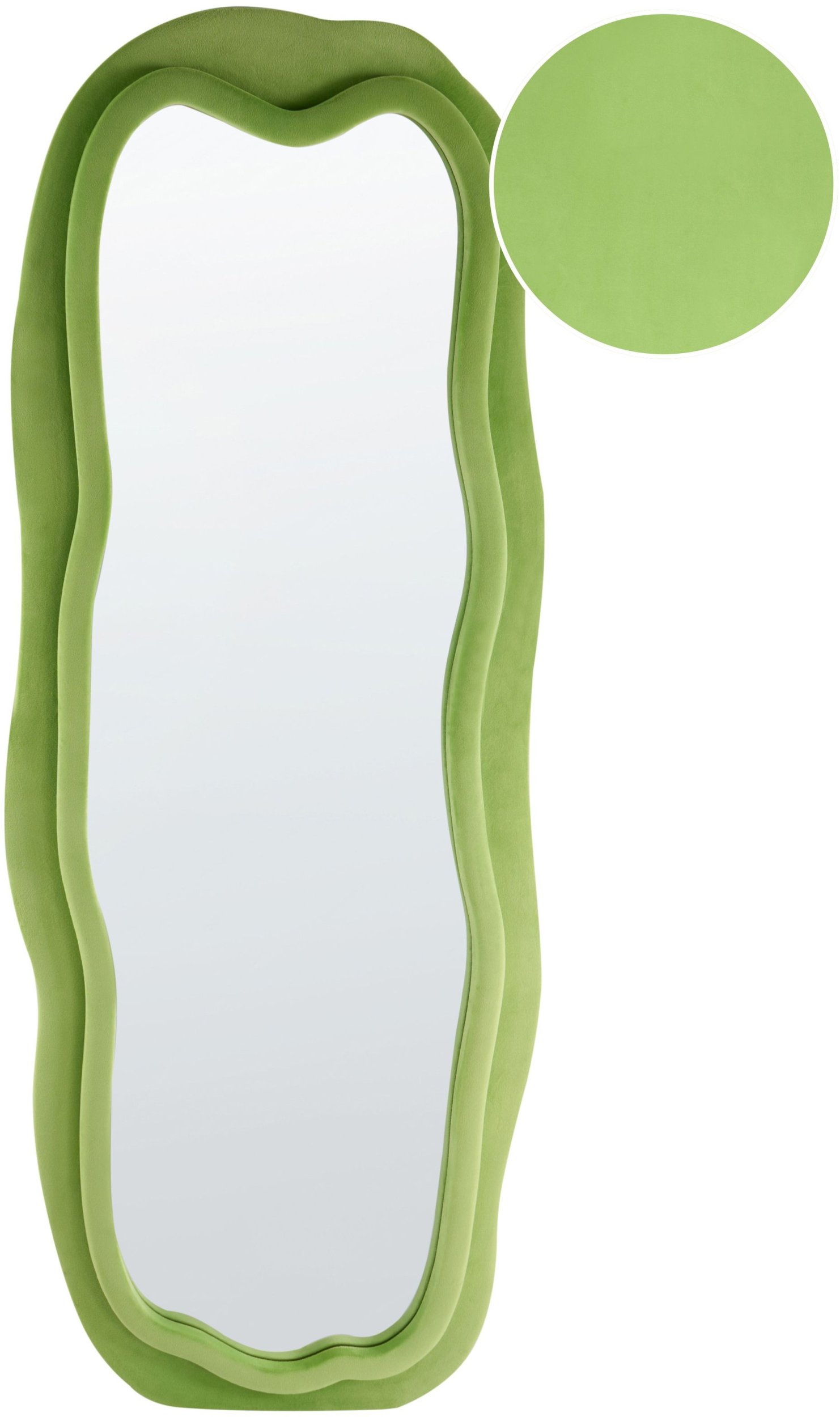 Lustro ścienne BEAUNE 56 cm 160 cm Welur Zielony