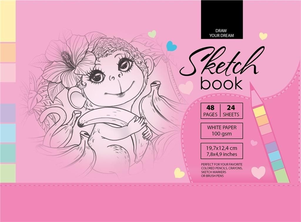 Fresh Szkicownik 12.4x19.7cm 48k różowy