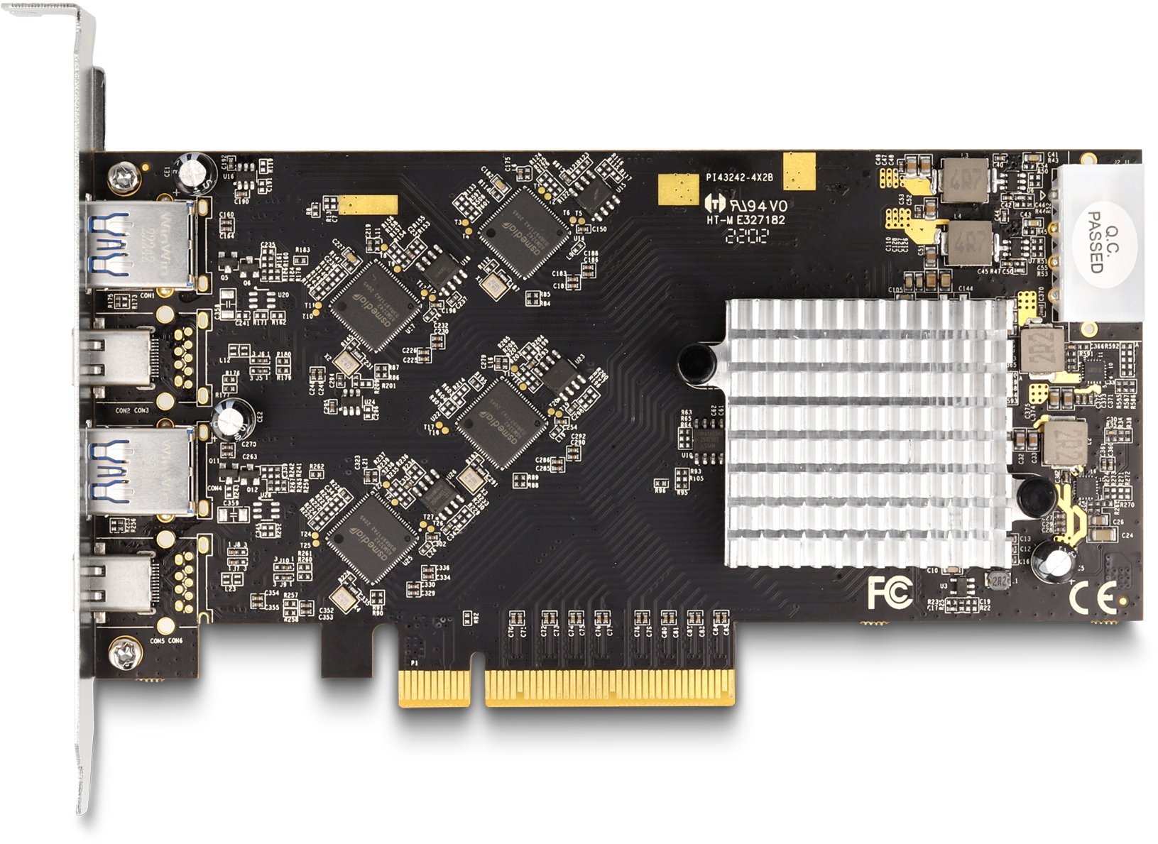 Karta dźwiękowa Delock Karta PCI Express x8 z 2 x USB 20 Gbps USB Type-C żeńska i 2 x USB 10 Gbps Typ-A żeńska - Quad Channel