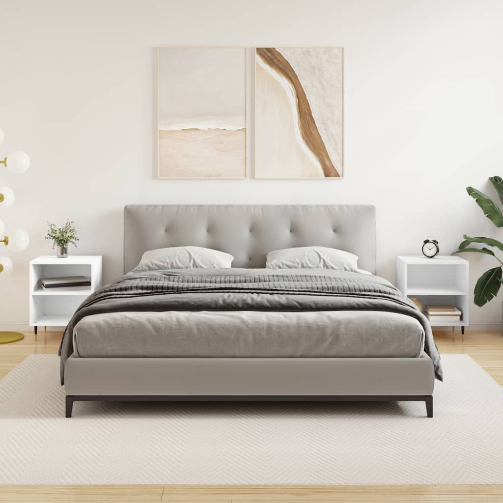 vidaXL Szafki nocne, 2 szt, białe, 40x30x50cm, materiał drewnopochodny