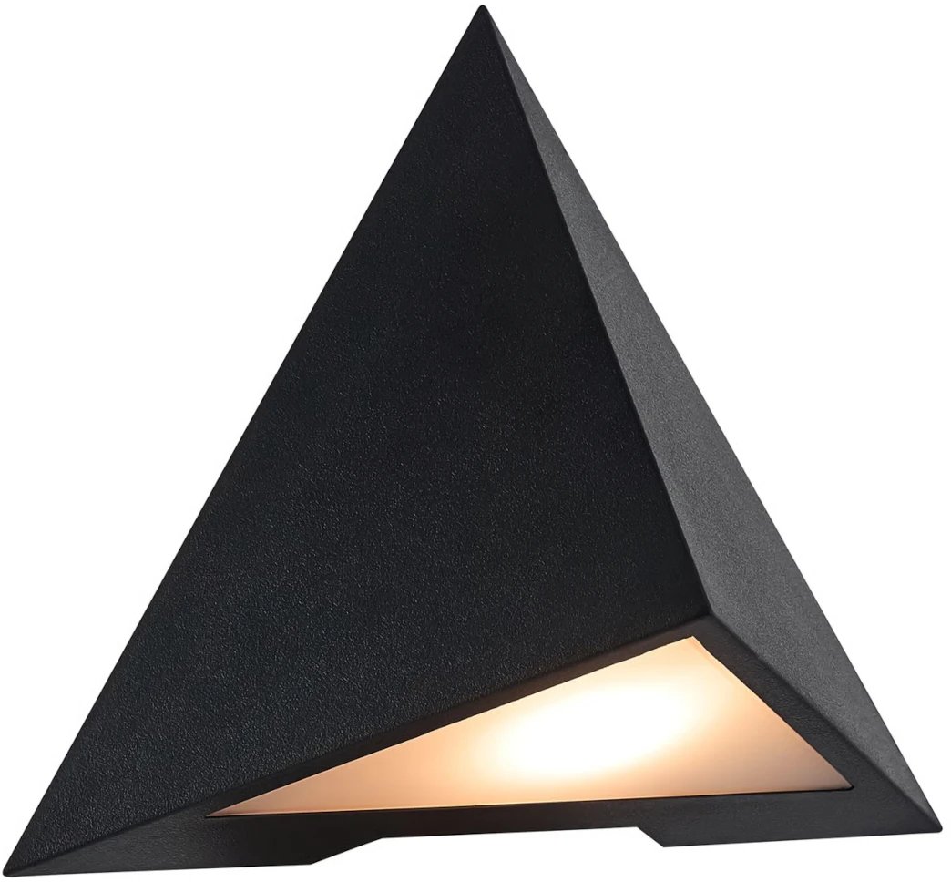 Trójkątny kinkiet zewnętrzny KONIT 2320651003 IP44 przed dom czarny