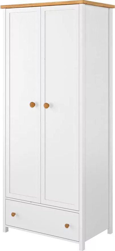 Lenart Biała dwudrzwiowa szafa na nóżkach- STORY SO-12