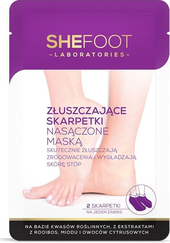 SHE SheFoot Złuszczająca maska do stóp z jednorazową skarpetą 1op. - 1para
