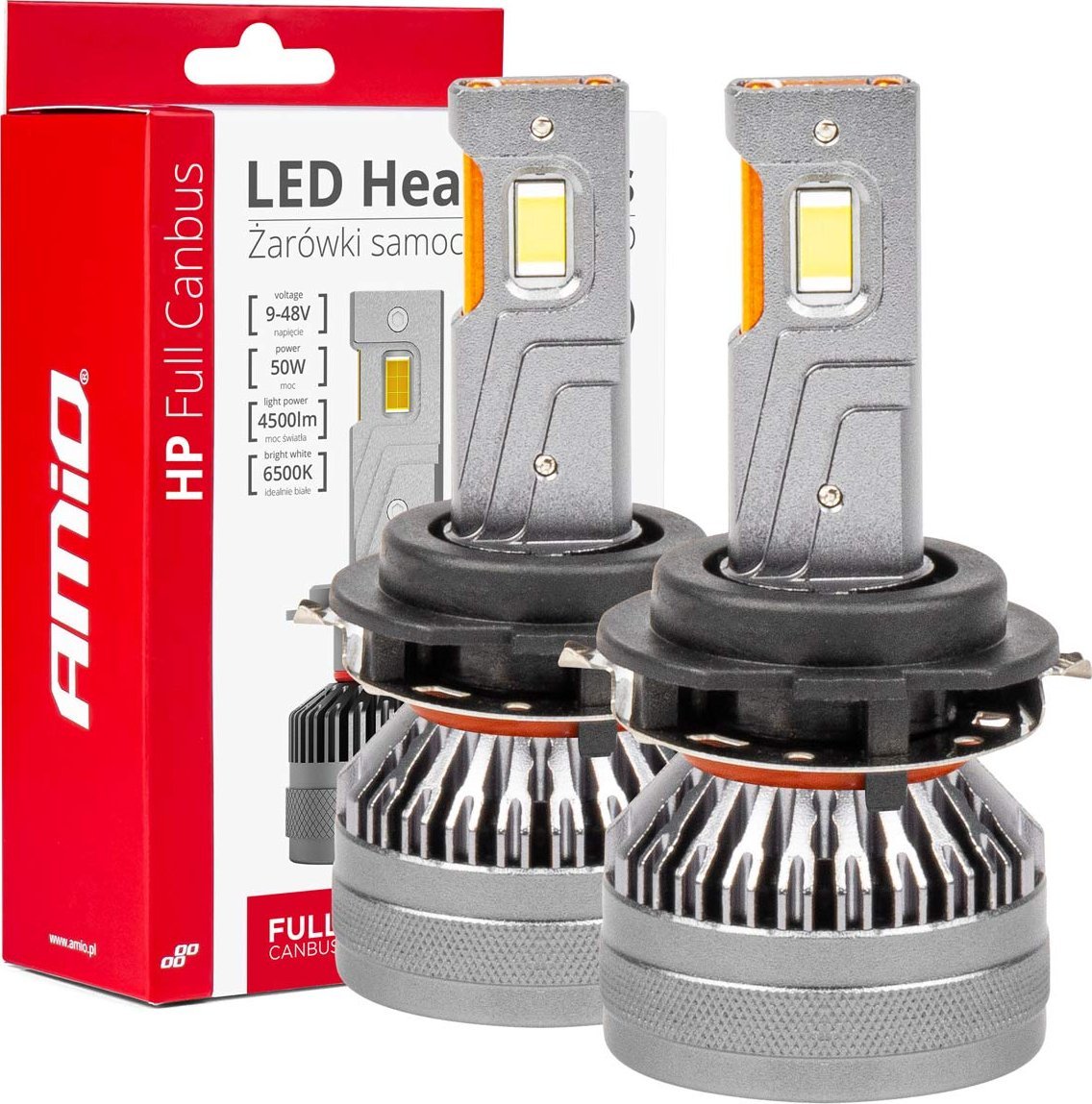 AMiO Żarówki samochodowe led seria hp full canbus h7-6 6500k amio-03676