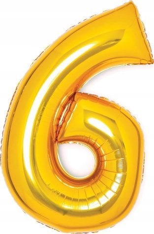 AMSCAN Balon foliowy cyfra 6 złota 46x66cm 9913211