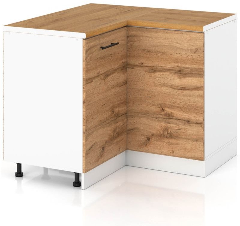 Szafka Kuchenna Stojąca Z Blatem Narożna 90x90cm Spremium Dąb Wotan