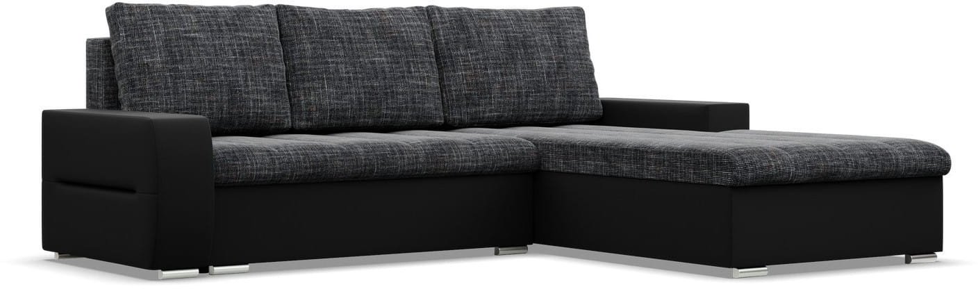 Narożnik do salonu, prawy, Sereno, 243x200x92 cm, czarny, ciemny szary | TYLETEGOTU