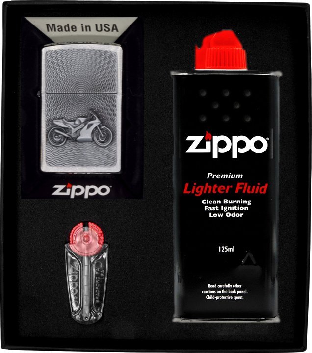 Zestaw ZIPPO Zapalniczka MOTOR BIKE EMBLEM Prezentowy No1