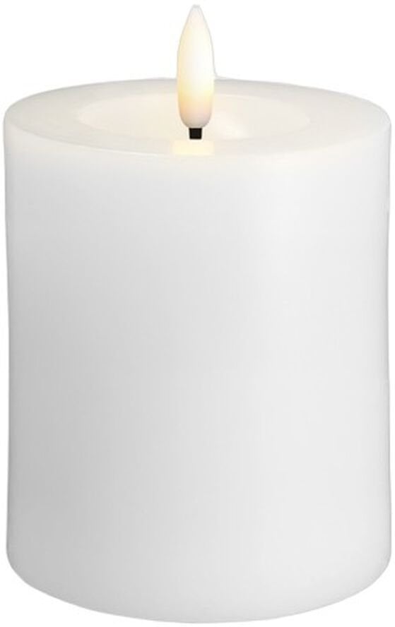 Moods & More MM LED pillar candle, Silk, Melted, Classic white, 74x100 mm