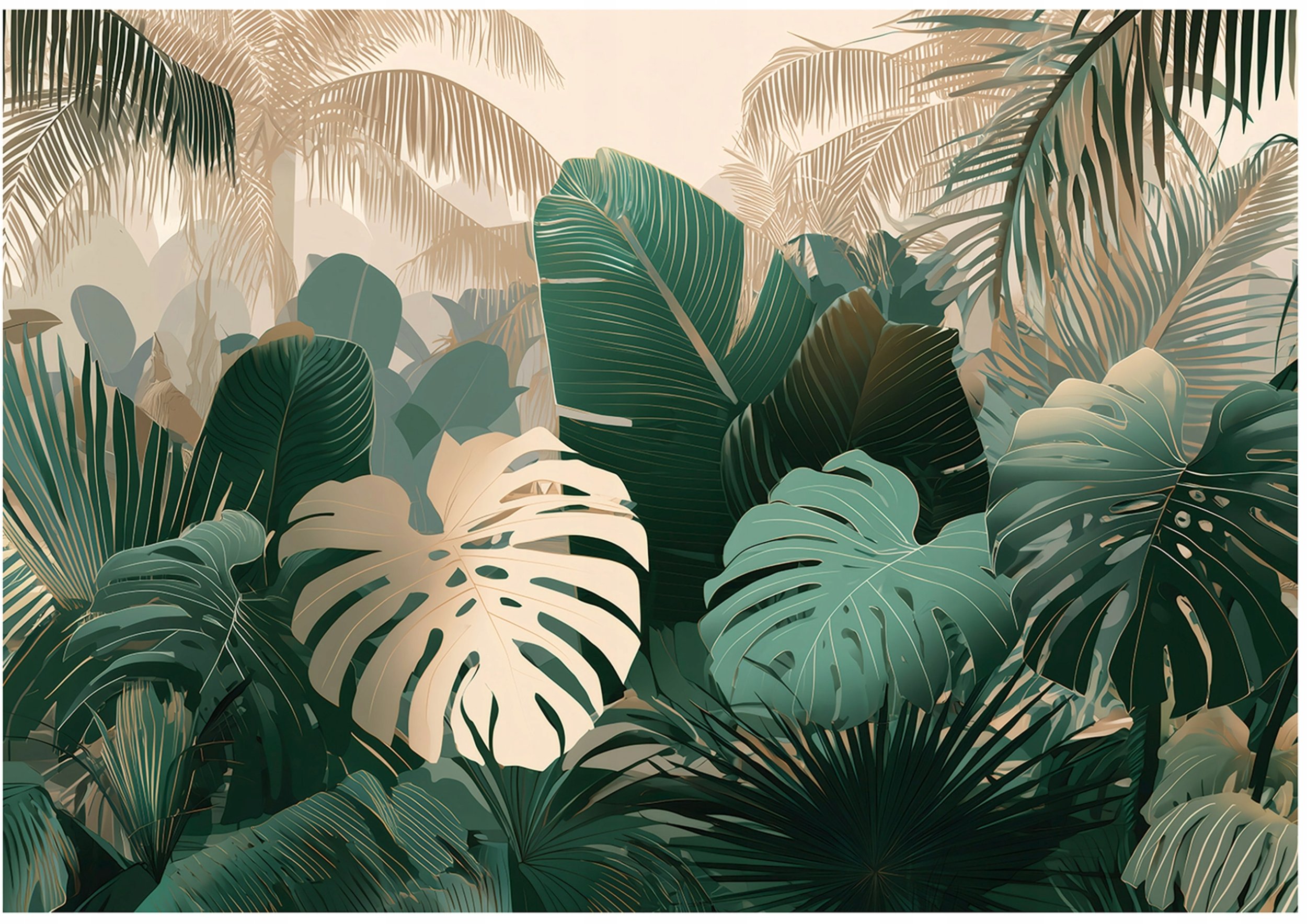 Fototapeta Winylowa Liście Dżungla Do Sypialni Salonu 350x250