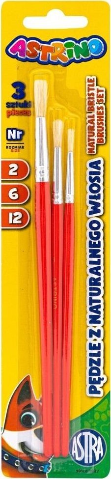 Zestaw pędzli z nat. włosia 2/6/12 Astrino ASTRA