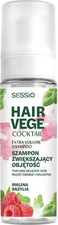 SESSIO Hair Vege Cocktail szampon w piance zwiększający objętość włosów Malina i Bazylia 175g