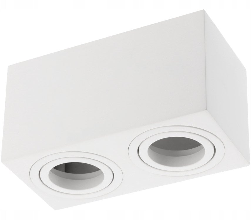 Lampa sufitowa GTV Oprawa sufitowa AVEIRO DUO BIS, aluminium, 160x80x90mm, IP20, max 20W*2, kwadratowy, biały