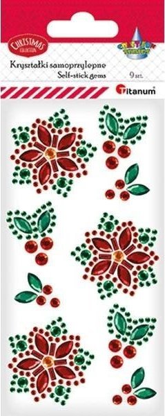 Kryształki samoprzylepne poinsecje 35x35mm 9szt