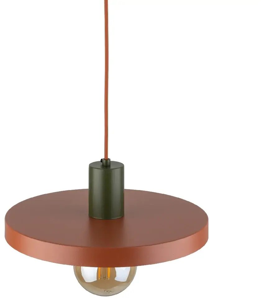 Lampa zwisająca do salonu Sila 10749 dysk metalowy zielony