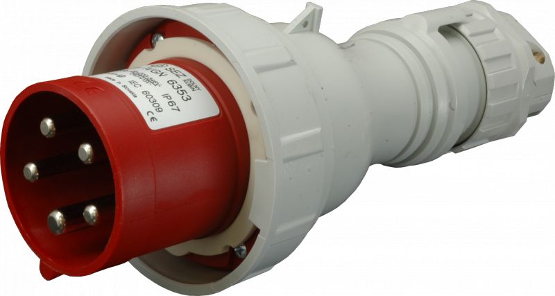 SEZ Wtyczka przenośna 5P 63A 400V czerwona IP67 (IVGN 6353)