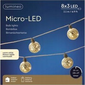 Lampki choinkowe Kaemingk Lampki choinkowe świąteczne girlanda biała ciepła 2,10m 8x3 LED