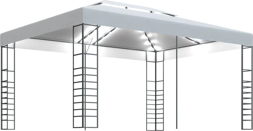 vidaXL Altana ze sznurem lampek, 4 x 3 x 2,7 m, biała