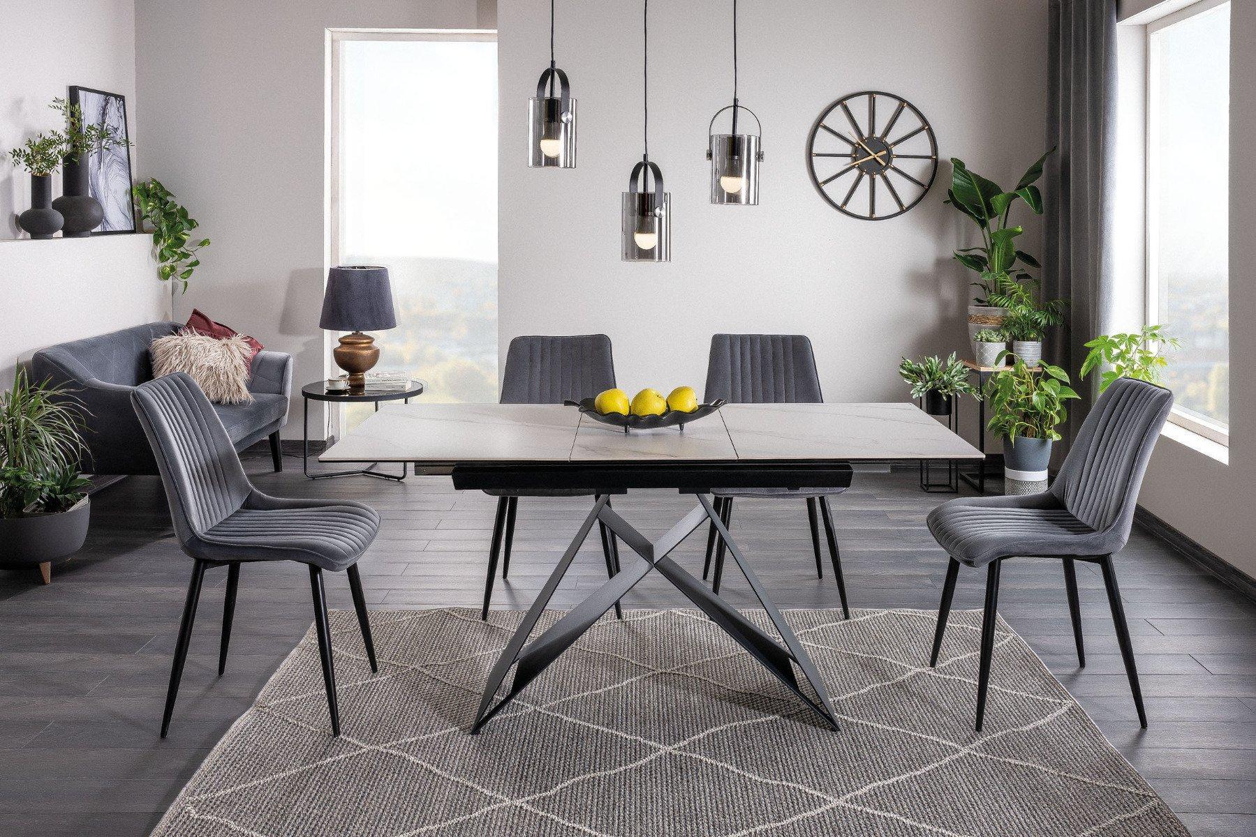 Signal Stół rozkładany WESTIN SC 120(160)x80 biały marmur/czarny mat