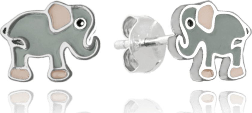Minet MINET Świecące kolorowe kolczyki srebrne SŁONIE