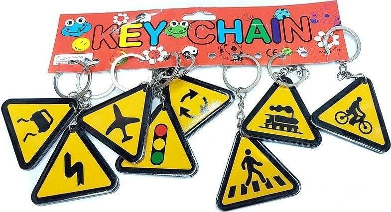 Brelok plastikowy znak drogowy (12szt)