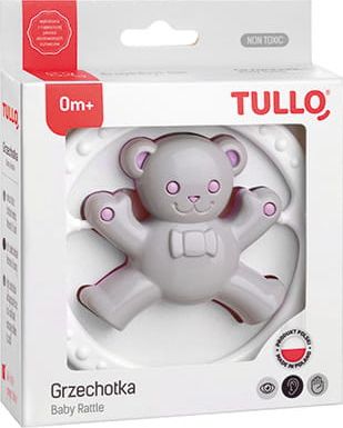 Tullo Grzechotka miś szaro-różowy 163 Tullo