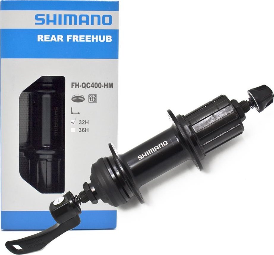 Shimano Galinė įvorė Shimano CUES FH-QC400 135mm QR Disc C-Lock 8/9/10/11-speed-32H