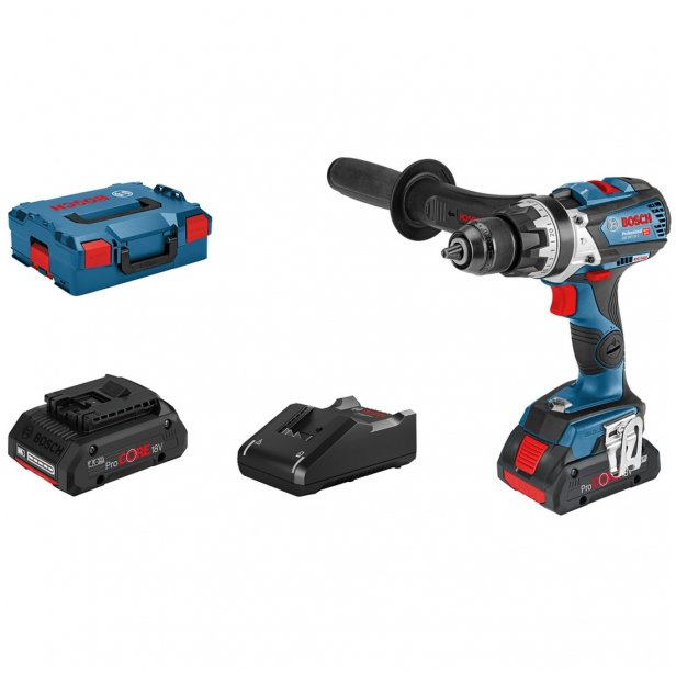 Bosch Bosch cordless hammer drill GSB 18 V-110 C Professional, 18Volt (blue / black, L-BOXX, 2x battery ProCORE18V 4.0Ah)