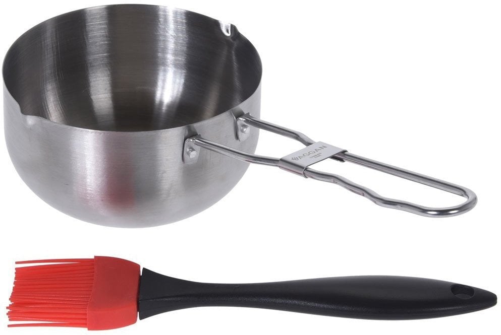 Rondelek z pędzlem, garnek z pędzelkiem do marynowania potraw, garnek do sosów z pędzelkiem, akcesoria do grilla