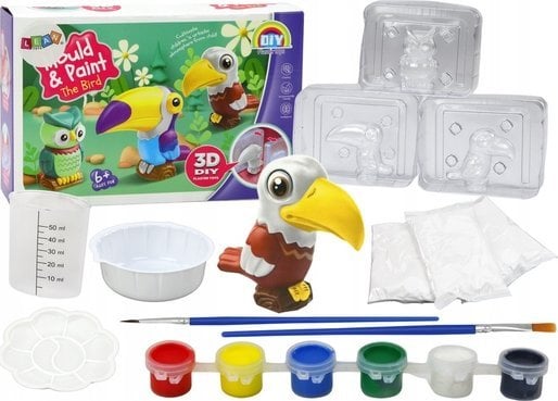 LeanToys Zestaw Kreatywny Artystyczny Ptaki 3D Gips Farbki
