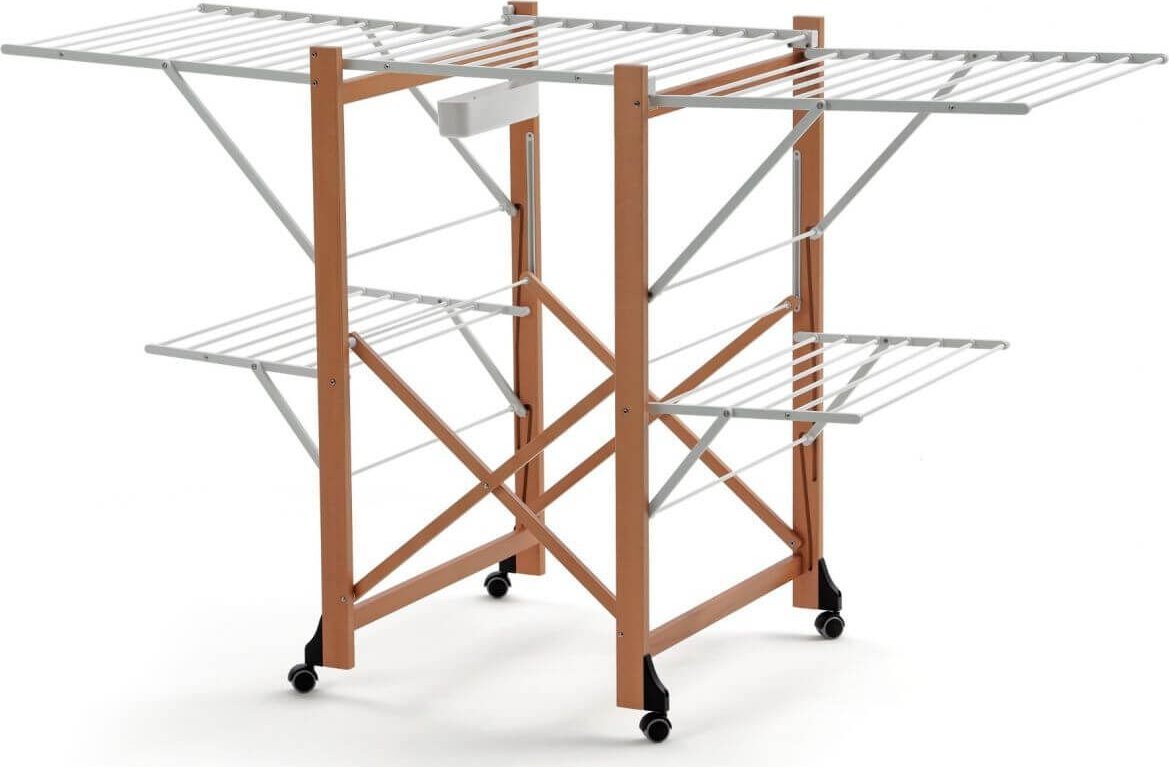 NPC Polska Arredamenti Suszarka na pranie na kółkach GABBIANO 105x175x67 cm brązowa